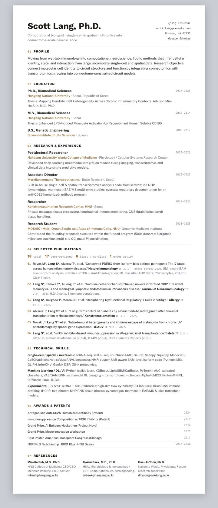 Purdue CV template preview