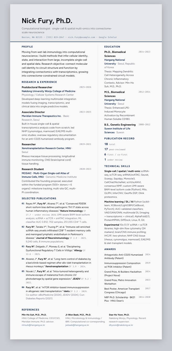 Penn State CV template preview