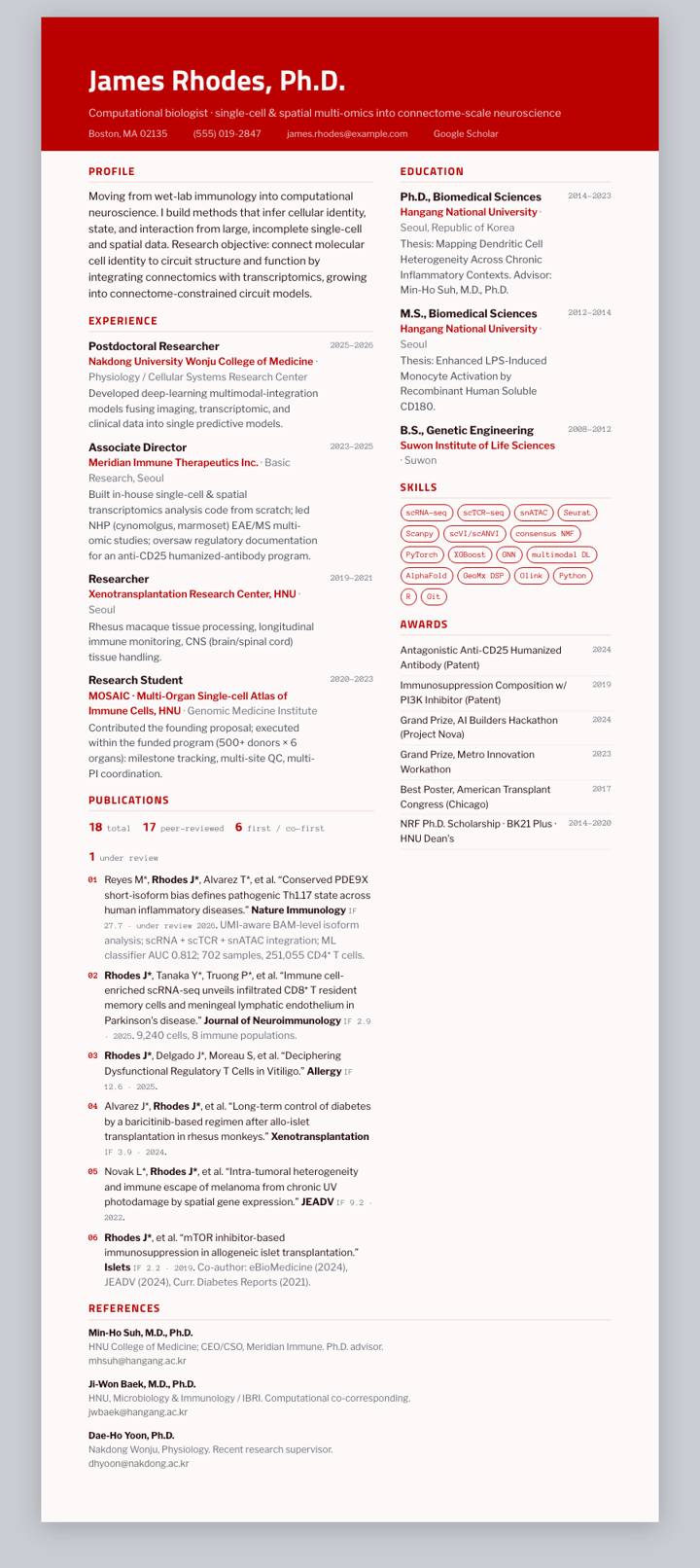 Ohio State CV template preview