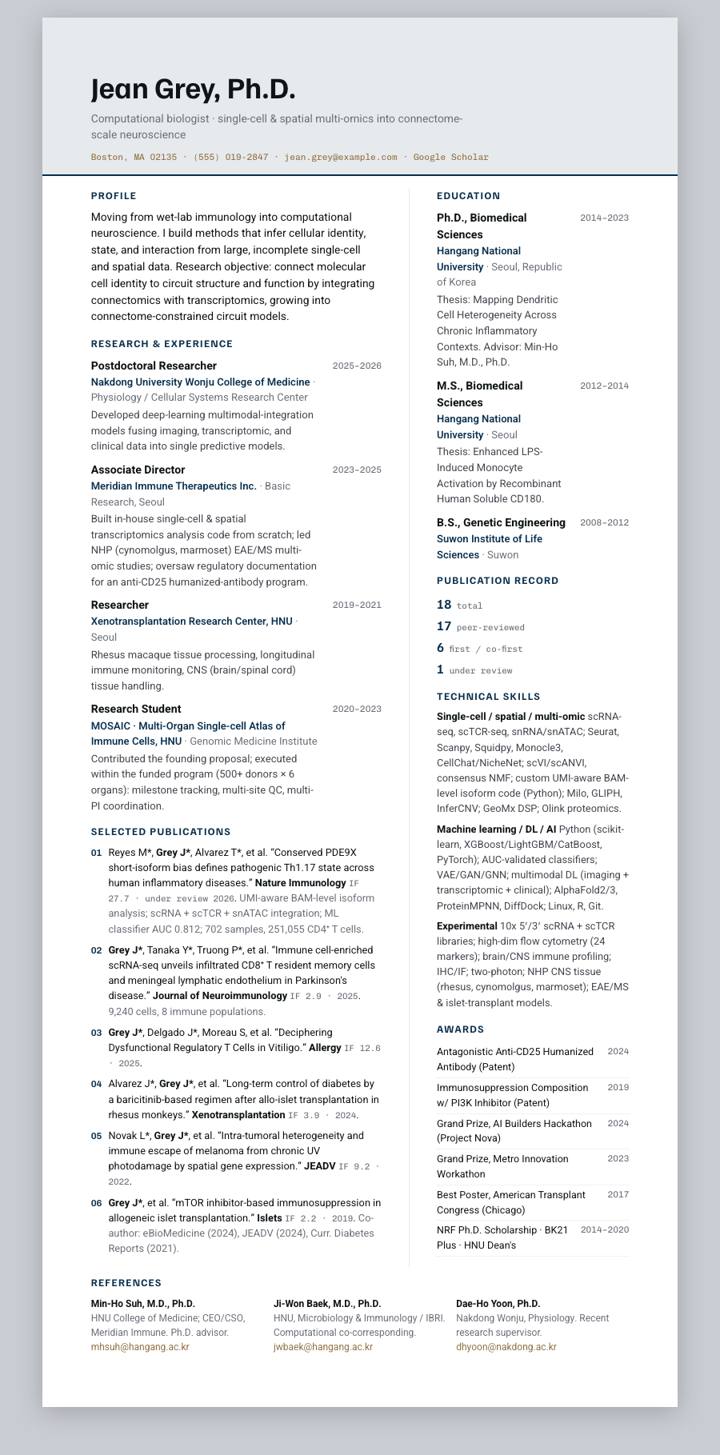 Case Western CV template preview