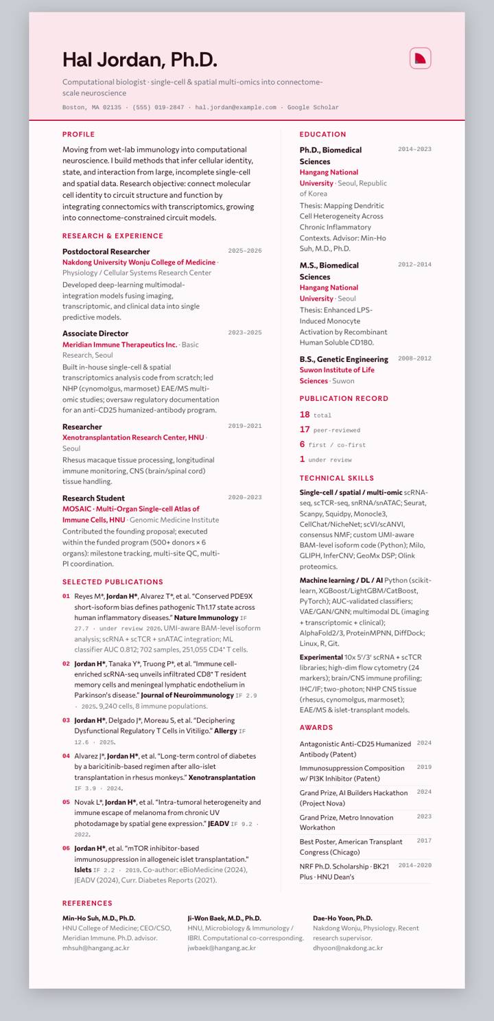 Rutgers CV template preview
