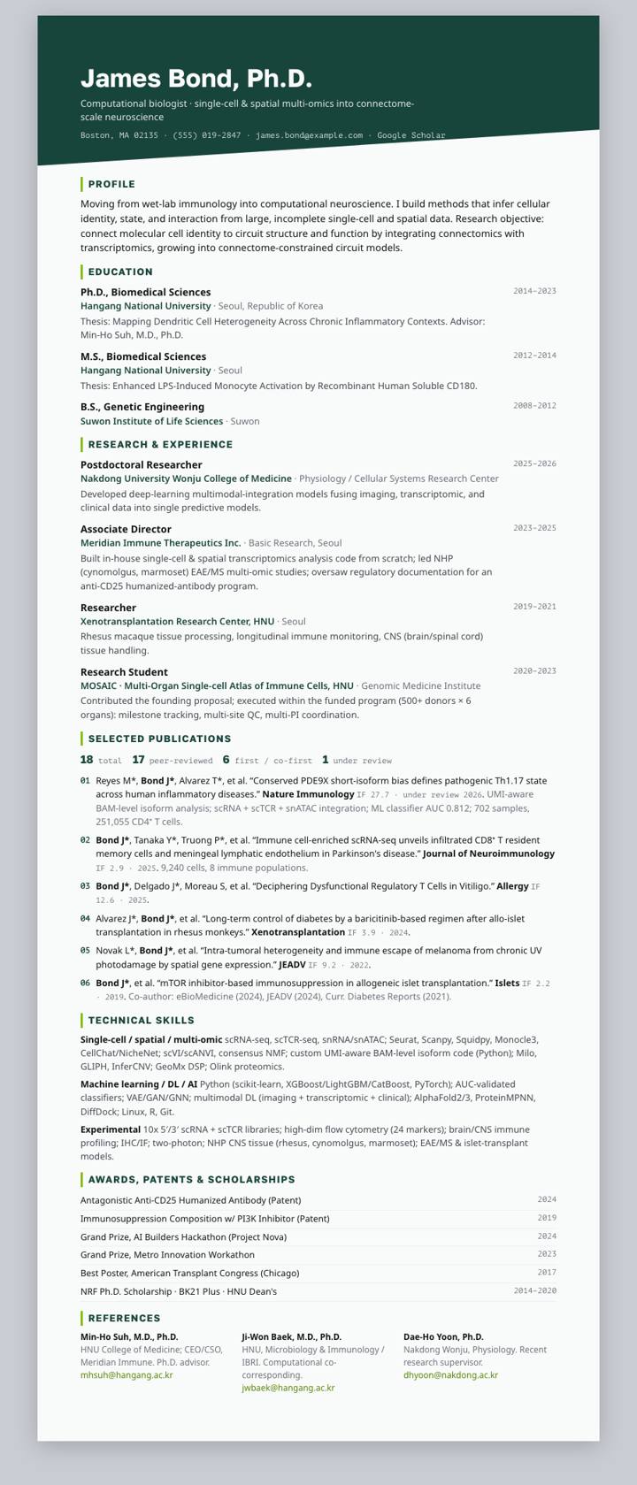 Michigan State CV template preview