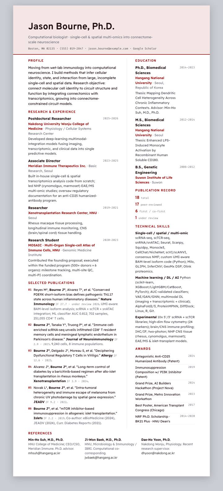 Indiana CV template preview