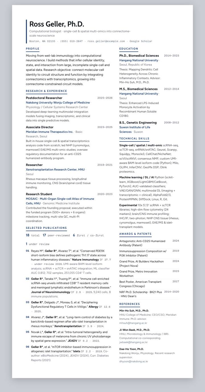 Rockefeller CV template preview