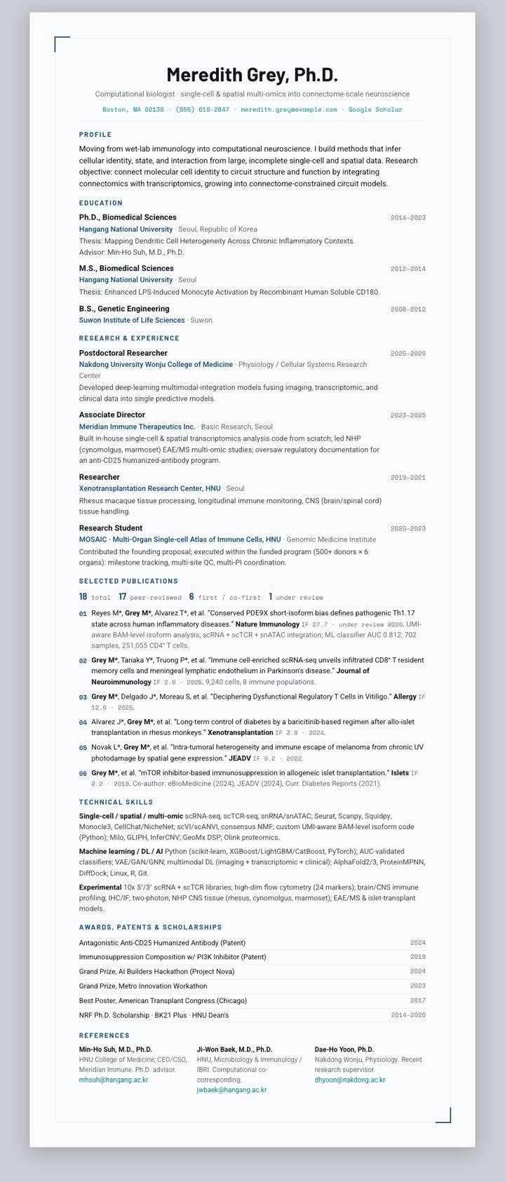 Memorial Sloan Kettering CV template preview