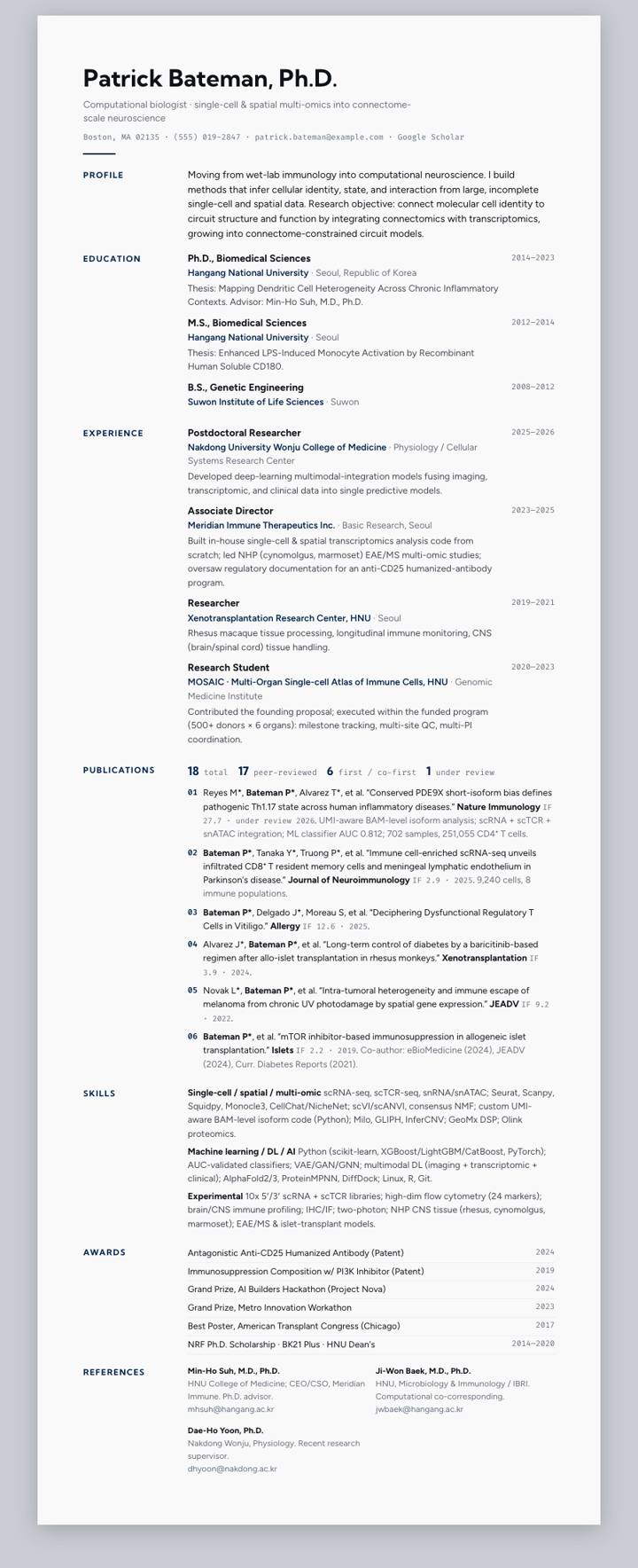 Oxford CV template preview