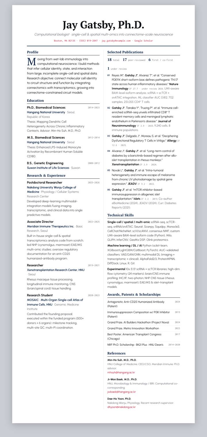 Edinburgh CV template preview