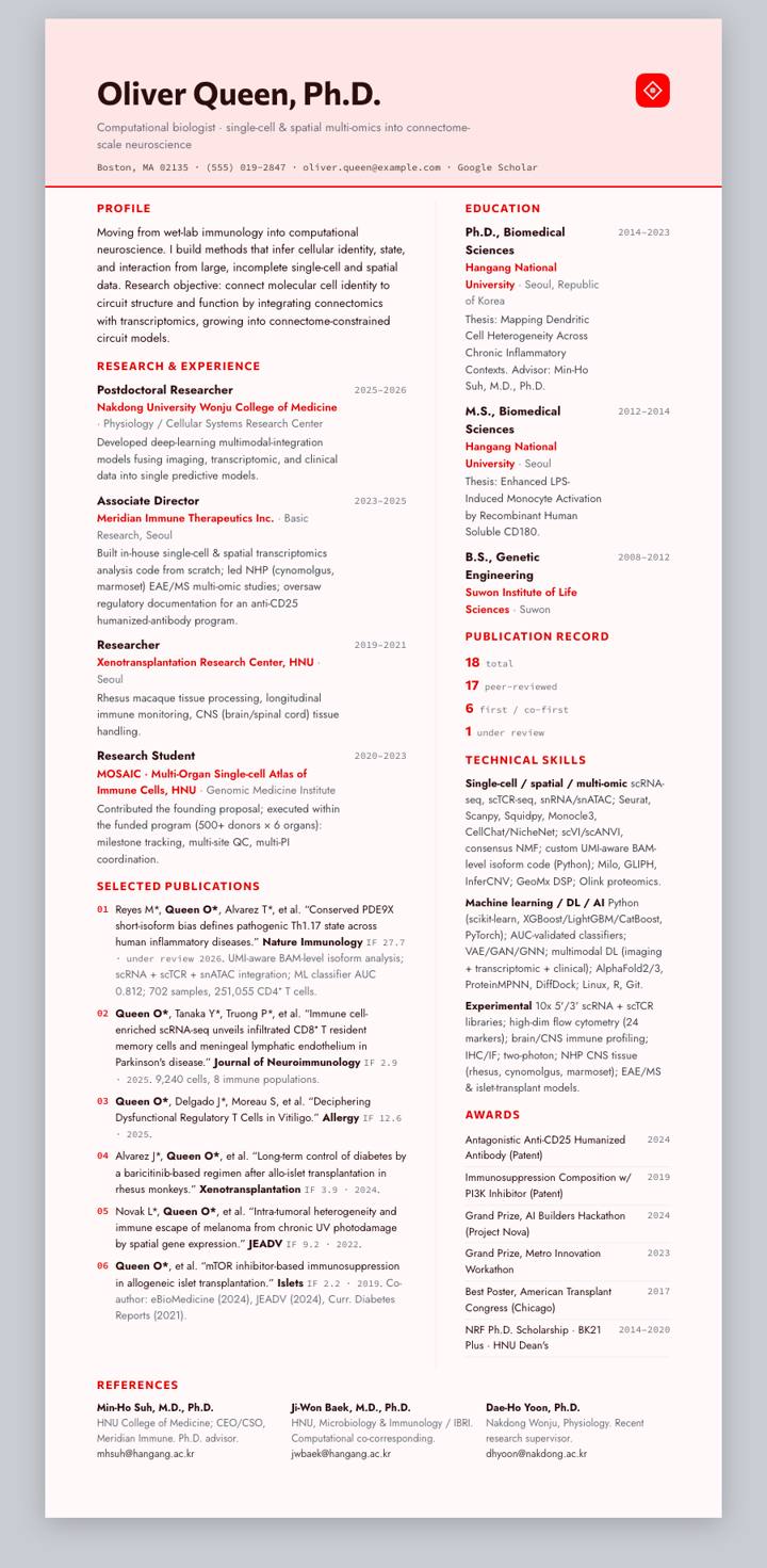 EPFL CV template preview
