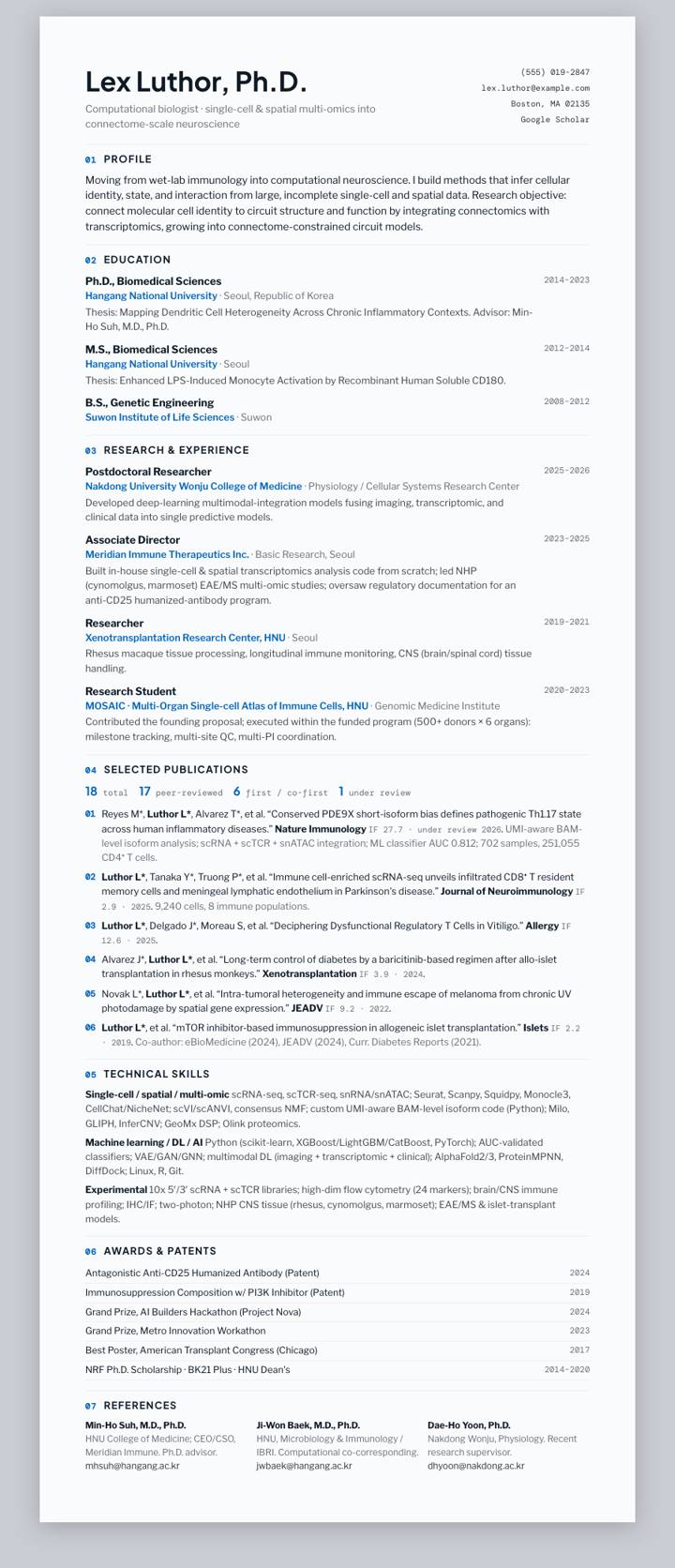 TU Munich CV template preview