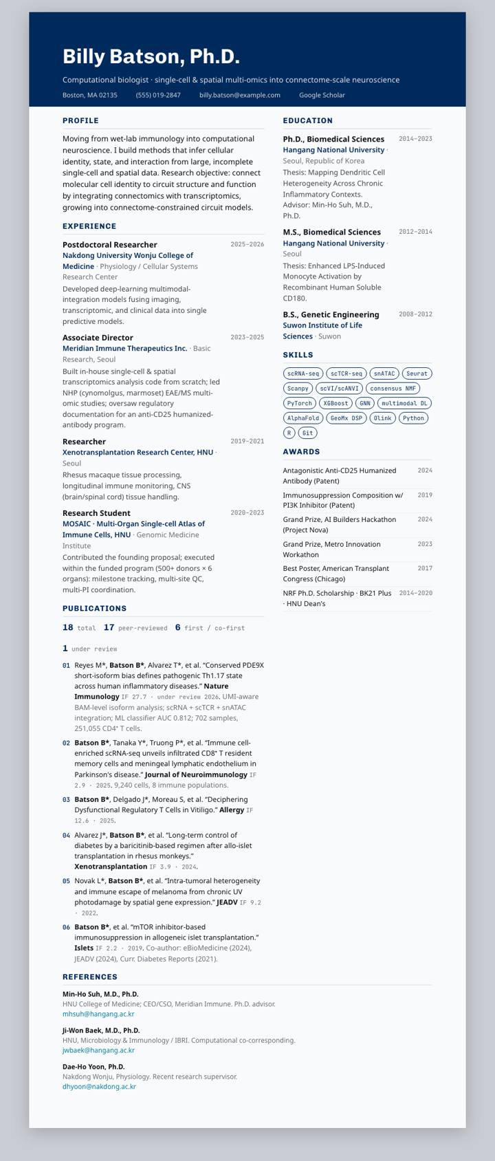 Toronto CV template preview