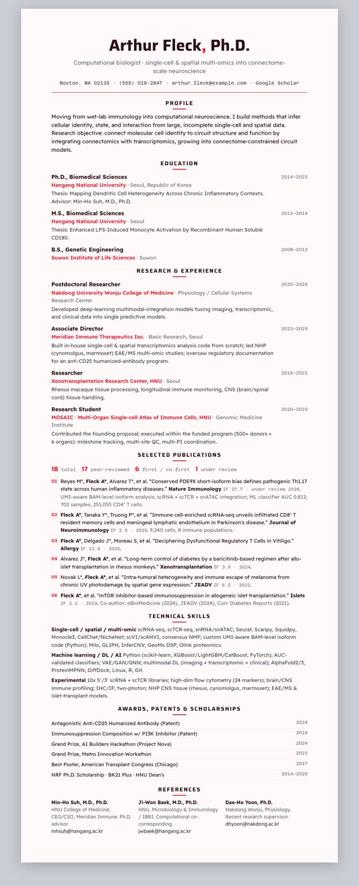 McGill CV template preview