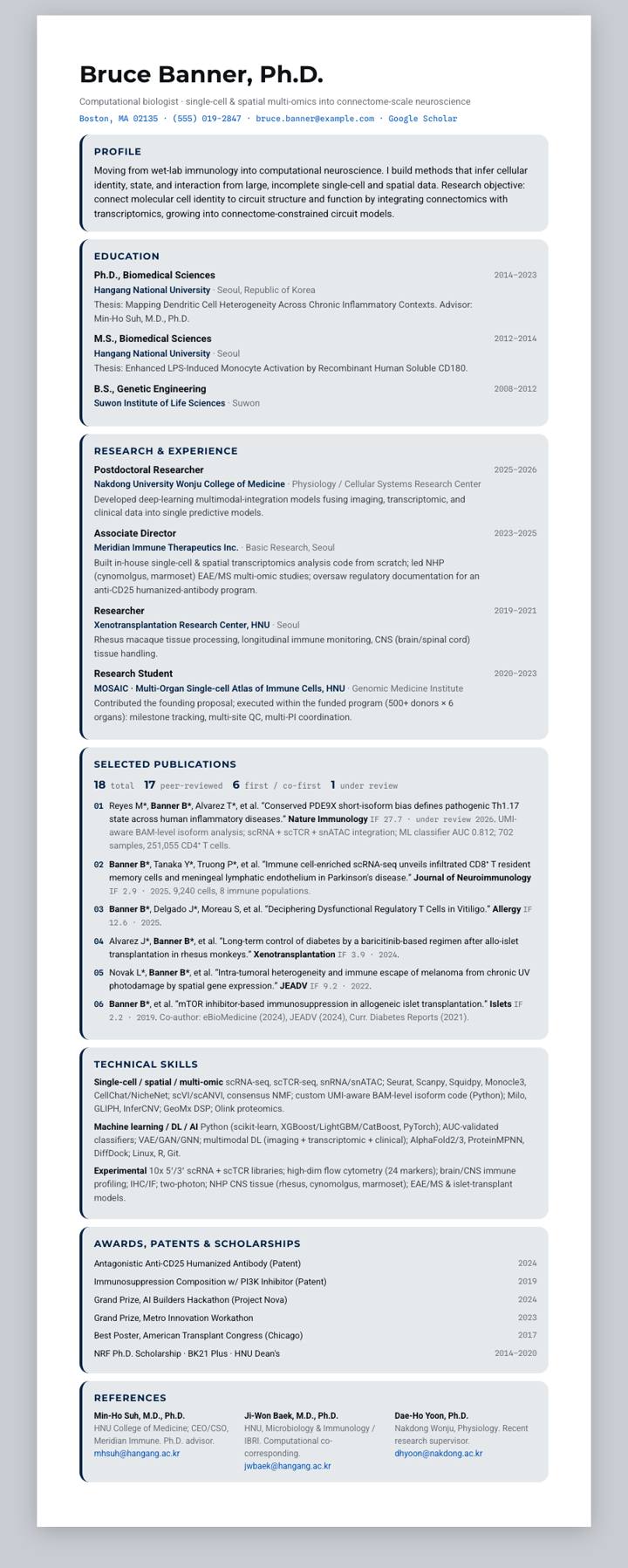 UBC CV template preview