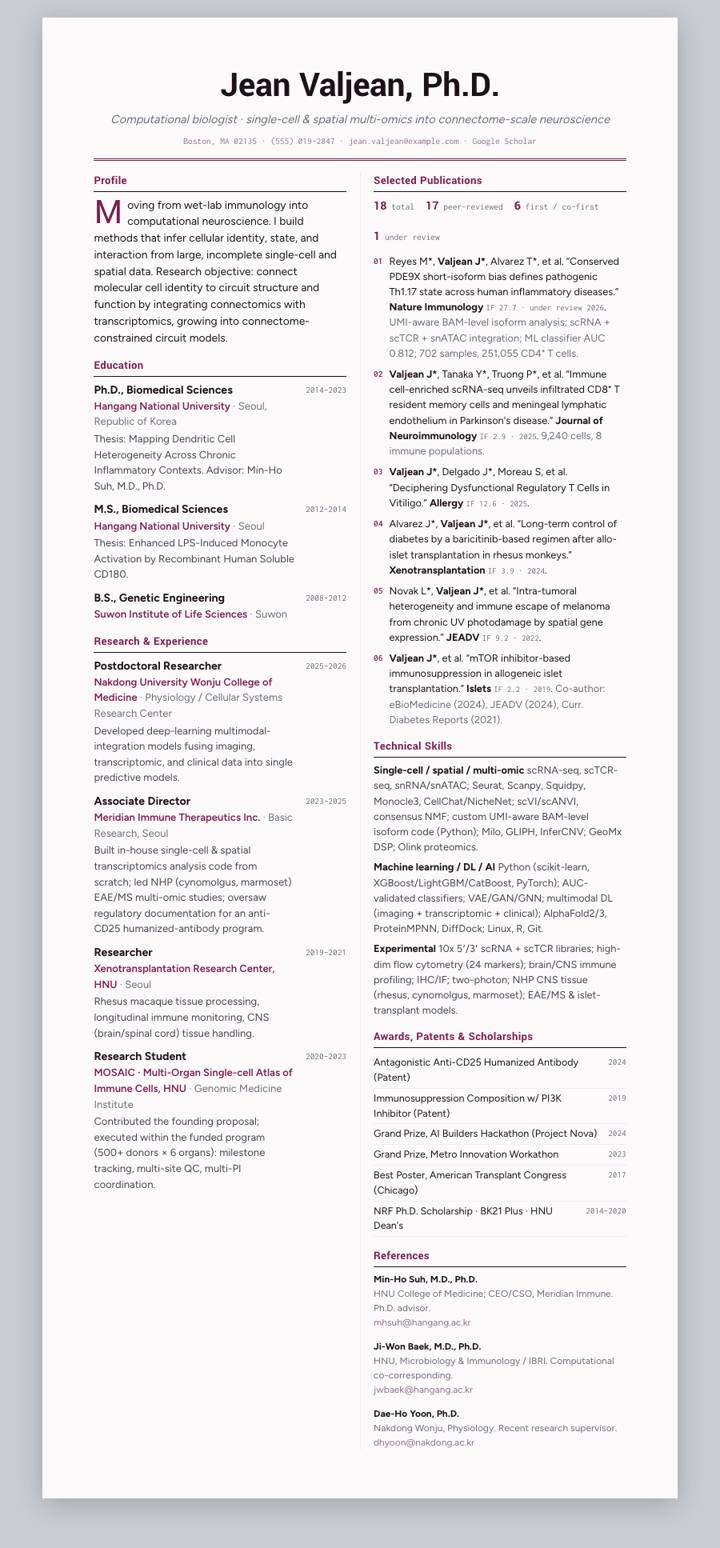 Duksung Women's University CV template preview